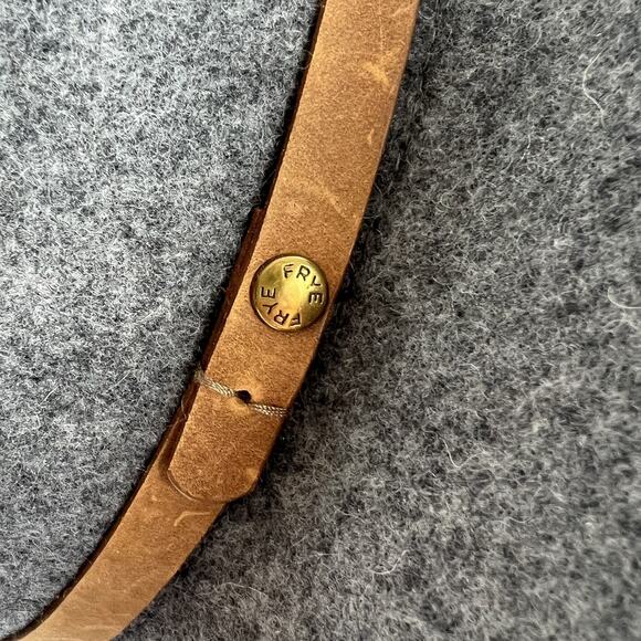 Frye Fedora Hat Women's S/M Gray Felted 100% Wool With Leather Band - Picture 3 of 14